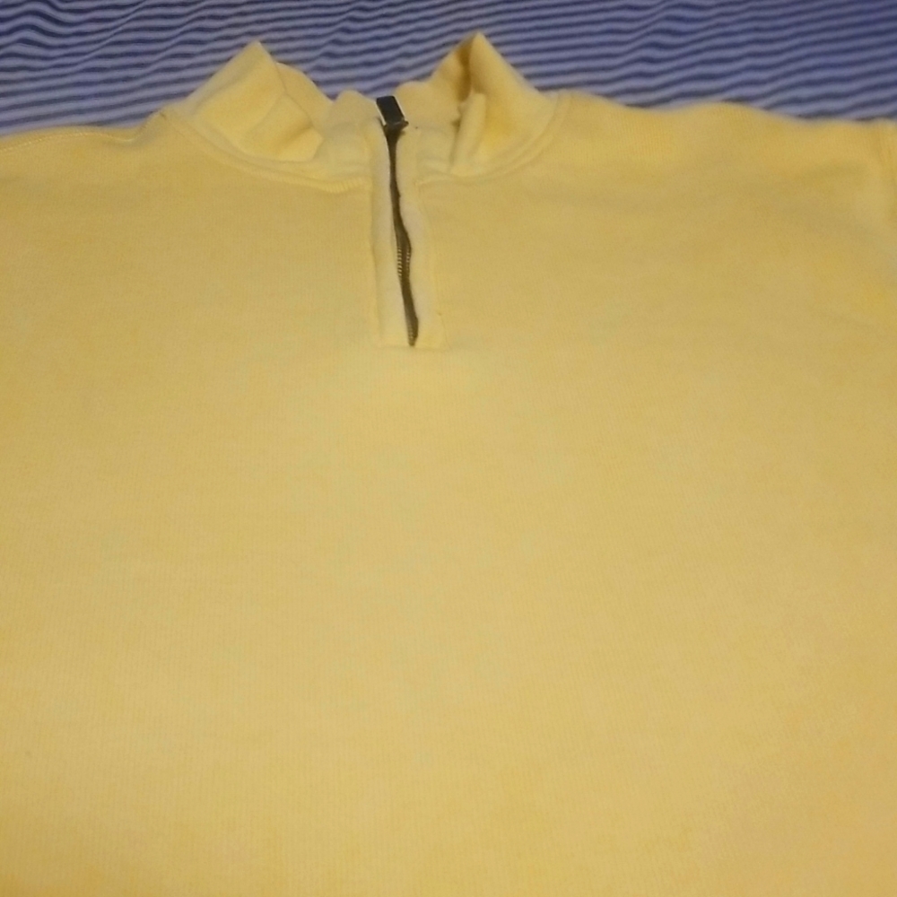 VINTAGE BULLINGTON 1/4 ZIP PULLOVER SWEATSHIRT YELLOW XL LIKE NEW